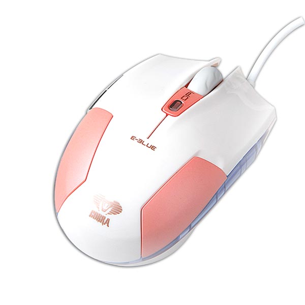 E blue Mysz Cobra S 1600DPI optyczna 6kl. przewodowa USB rożowa - obrazek 2