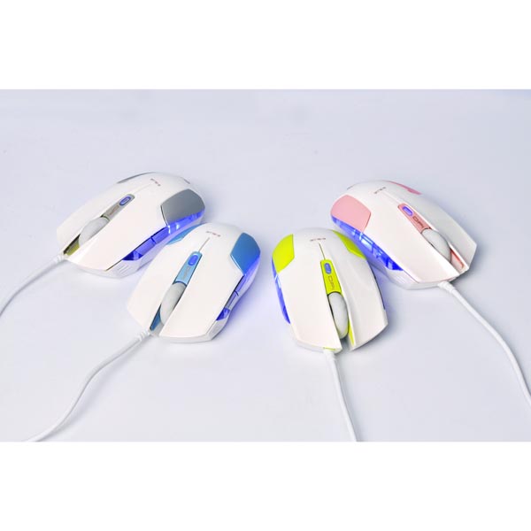 E blue Mysz Cobra S 1600DPI optyczna 6kl. przewodowa USB rożowa - obrazek 4