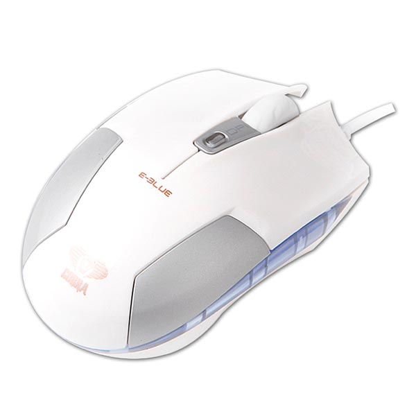 E blue Mysz Cobra S 1600DPI optyczna 6kl. przewodowa USB biała - obrazek 2