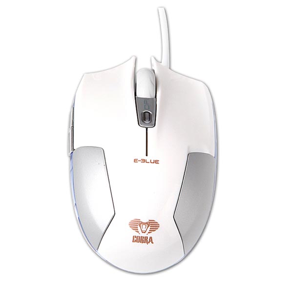 E blue Mysz Cobra S 1600DPI optyczna 6kl. przewodowa USB biała - obrazek 3