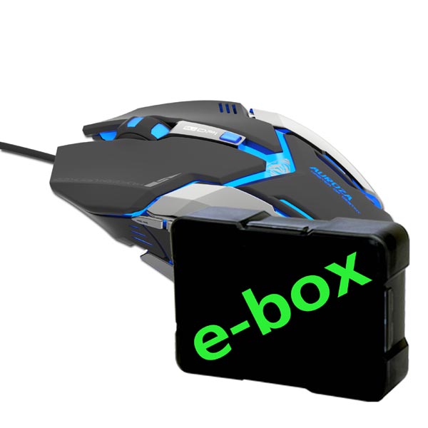 E blue Mysz Auroza Gaming 4000DPI optyczna 6kl. przewodowa USB czarna do gry e box