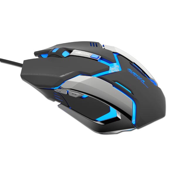 E blue Mysz Auroza Gaming 4000DPI optyczna 6kl. przewodowa USB czarna do gry e box - obrazek 2