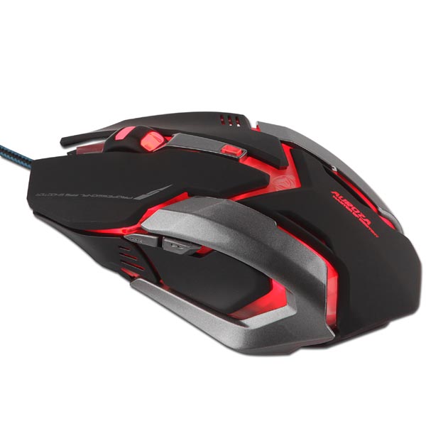 E blue Mysz Auroza Gaming 4000DPI optyczna 6kl. przewodowa USB czarna do gry e box - obrazek 3