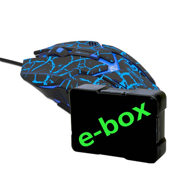 E blue Mysz Auroza Gaming 4000DPI optyczna 6kl. przewodowa USB czarna do gry e box