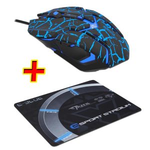 E blue Mysz Auroza Gaming 4000DPI optyczna 6kl. przewodowa USB czarna do gry PROMO e box