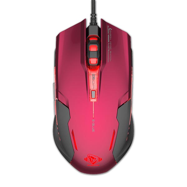 E blue Mysz Auroza G 3000DPI optyczna 6kl. przewodowa USB czerwona - obrazek 4