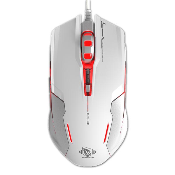 E blue Mysz Auroza G 3000DPI optyczna 6kl. przewodowa USB biała - obrazek 3