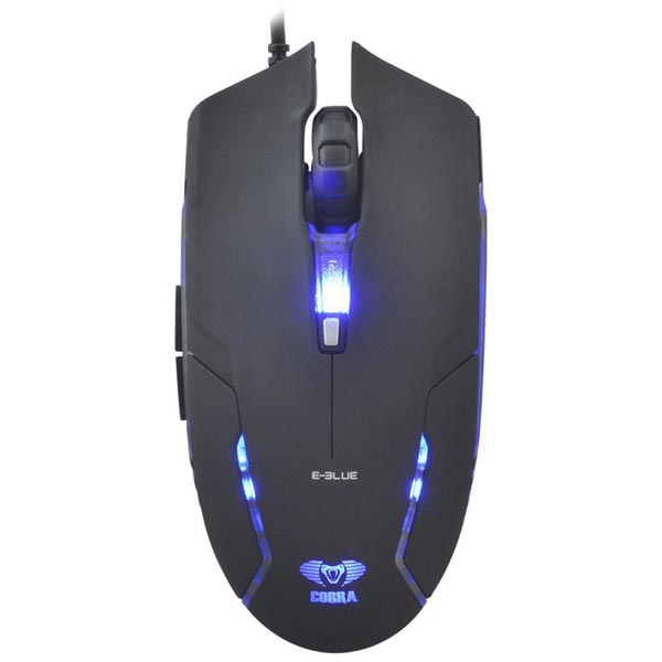 E blue Mysz Cobra II 1600DPI optyczna 6kl. przewodowa USB czarna - obrazek 2