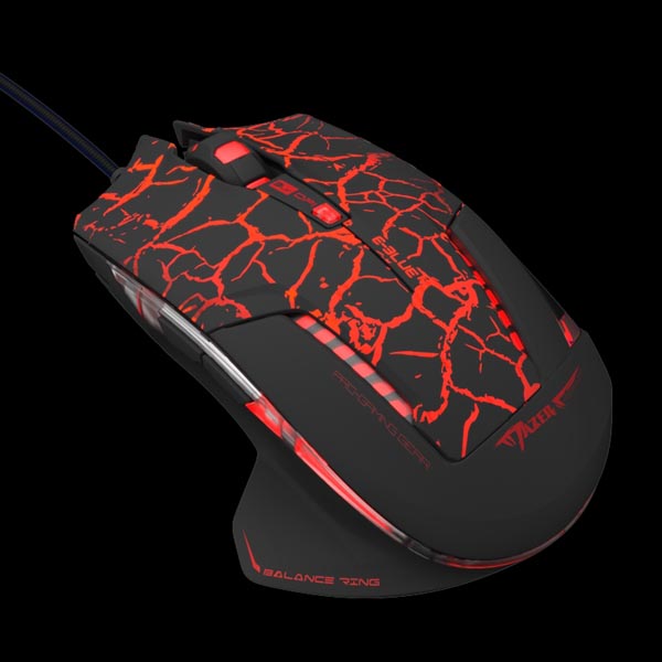 E blue Mysz Mazer Pro 2500DPI optyczna 6kl. przewodowa USB czarno czerwona do gry e box - obrazek 10