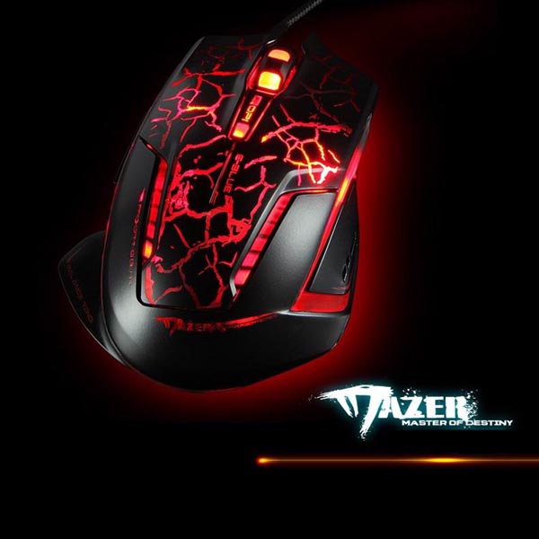 E blue Mysz Mazer Pro 2500DPI optyczna 6kl. przewodowa USB czarno czerwona do gry e box - obrazek 14