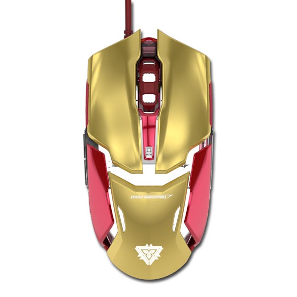 E blue Mysz IRON MAN ARMOR EMS610 4000DPI optyczna 6kl. przewodowa USB złota - obrazek 2