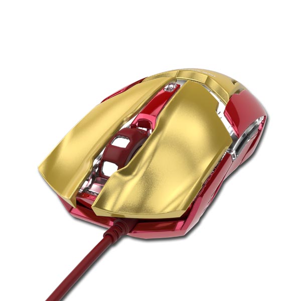 E blue Mysz IRON MAN ARMOR EMS610 4000DPI optyczna 6kl. przewodowa USB złota - obrazek 3