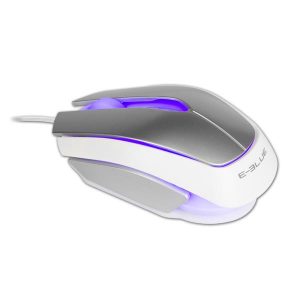 E blue Mysz Mood 2400DPI optyczna 3kl. przewodowa USB srebrna 3 kolory podświetlania