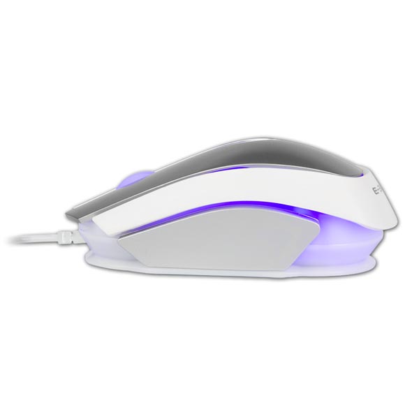 E blue Mysz Mood 2400DPI optyczna 3kl. przewodowa USB srebrna 3 kolory podświetlania - obrazek 5