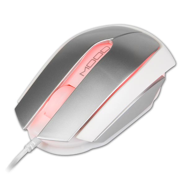 E blue Mysz Mood 2400DPI optyczna 3kl. przewodowa USB srebrna 3 kolory podświetlania - obrazek 7