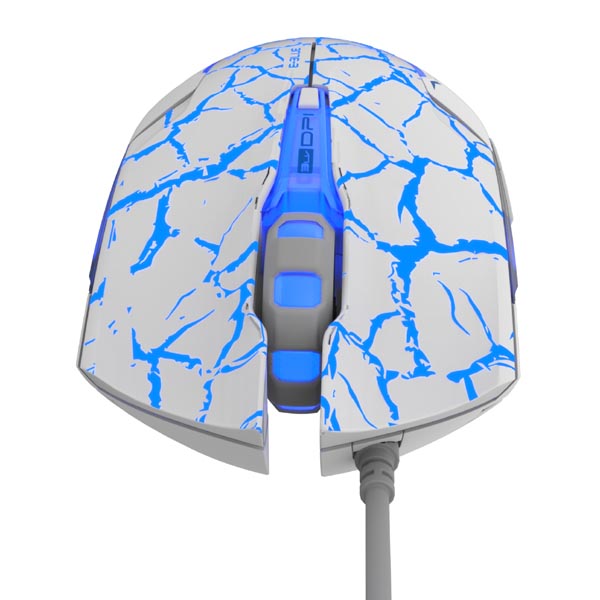 E blue Mysz Cobra 2500DPI optyczna 6kl. przewodowa USB biało niebieska do gry e box - obrazek 6