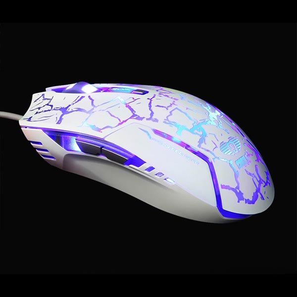 E blue Mysz Cobra 2500DPI optyczna 6kl. przewodowa USB biało niebieska do gry e box - obrazek 9