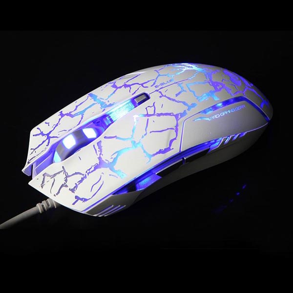 E blue Mysz Cobra 2500DPI optyczna 6kl. przewodowa USB biało niebieska do gry e box - obrazek 10