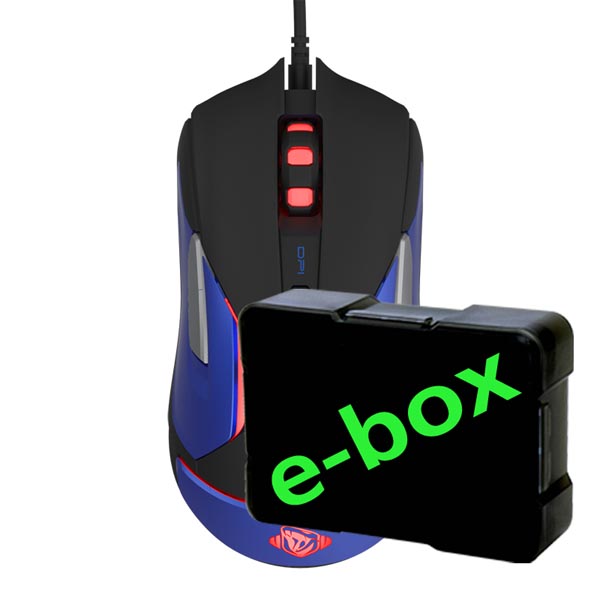 E blue Mysz Auroza Gaming V2 5000DPI optyczna 6kl. przewodowa USB czarna do gry e box