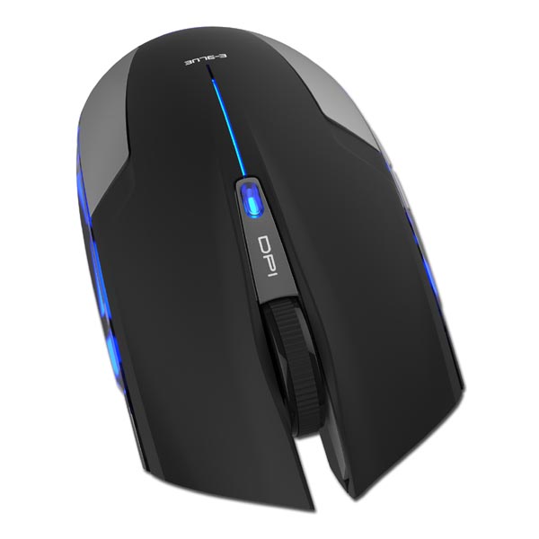E blue Mysz Cobra Jr. 1750DPI 2.4 GHz optyczna 6kl. bezprzewodowa czarna 2 szt AAA - obrazek 5