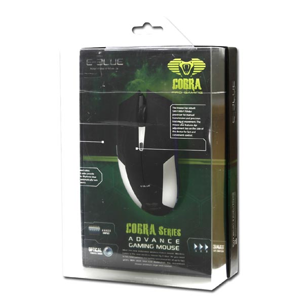 E blue Mysz Cobra Jr. 1750DPI 2.4 GHz optyczna 6kl. bezprzewodowa czarna 2 szt AAA - obrazek 8