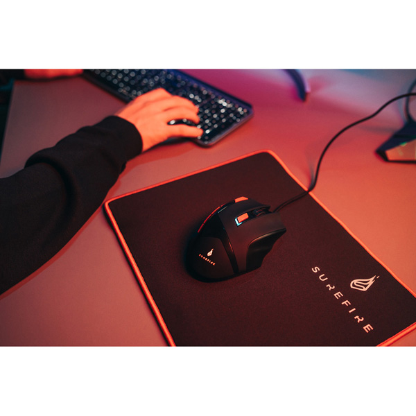 Surefire Mysz Eagle Claw Gaming 6400DPI optyczna 9kl. przewodowa USB czarna dla gracza RGB - obrazek 4