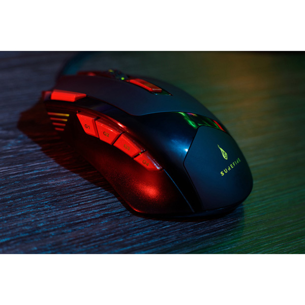 Surefire Mysz Eagle Claw Gaming 6400DPI optyczna 9kl. przewodowa USB czarna dla gracza RGB - obrazek 5