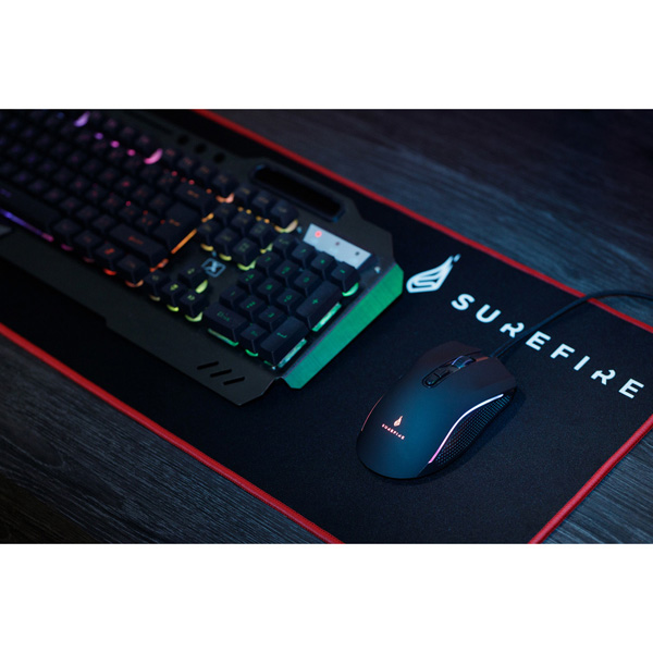 Surefire mysz Hawk Claw Gaming 6400DPI optyczna 7kl. przewodowa USB czarna dla gracza RGB - obrazek 3
