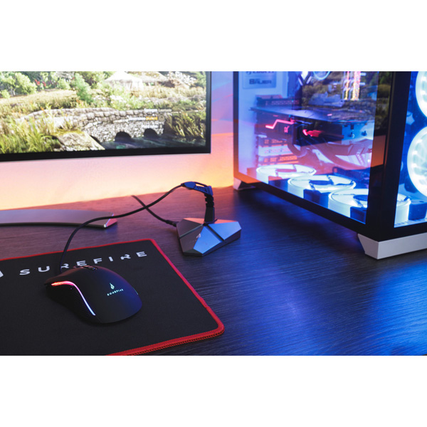 Surefire mysz Hawk Claw Gaming 6400DPI optyczna 7kl. przewodowa USB czarna dla gracza RGB - obrazek 4
