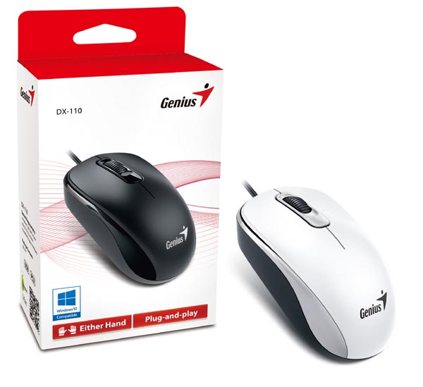 Genius Mysz DX 110 1000DPI optyczna 3kl. przewodowa USB biała - obrazek 2