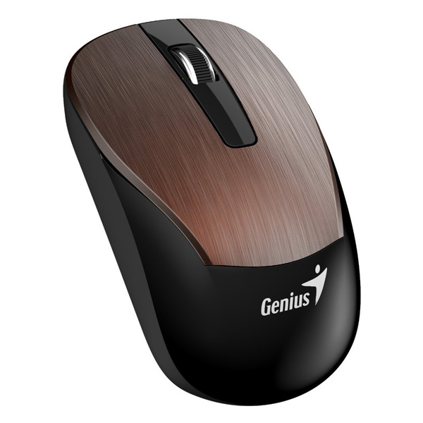 Genius Mysz Eco 8015 1600DPI 2.4 GHz optyczna 3kl. bezprzewodowa USB czarno brązowy wbudowany akumulator