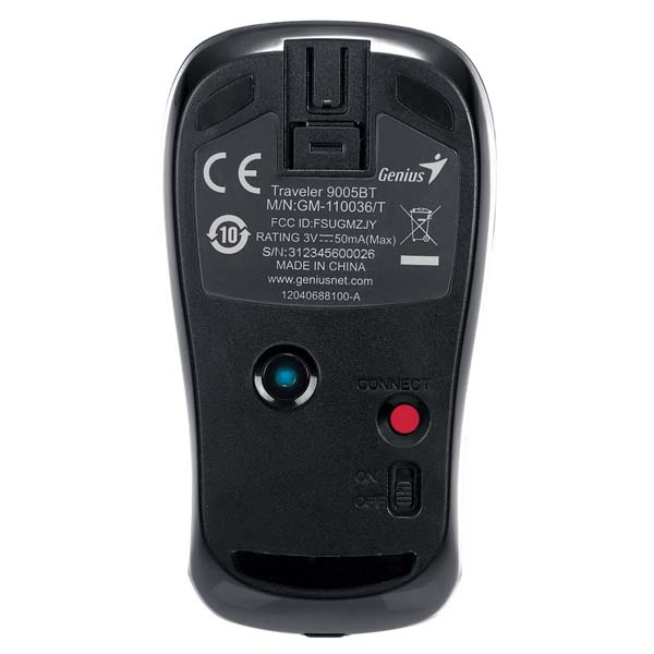 Genius Mysz Traveler 9005BT 1200DPI bluetooth optyczna 4kl. bezprzewodowa czarno niebieski 1 szt AA - obrazek 3