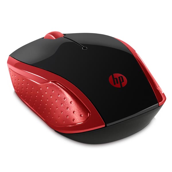 HP Mysz 200 Red 1000DPI 2.4 GHz optyczna 3kl. bezprzewodowa czerwona 2 szt AAA MacOS X 10.xGoogle Chrome OS MS Windows