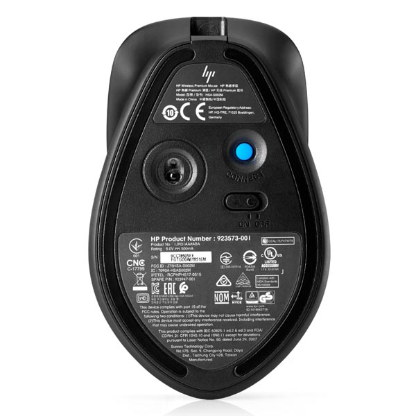 HP Mysz Envy 500 1600DPI laserowa 3kl. bezprzewodowa srebrna Windows 7 8 10 Mac OS Chrome OS - obrazek 3