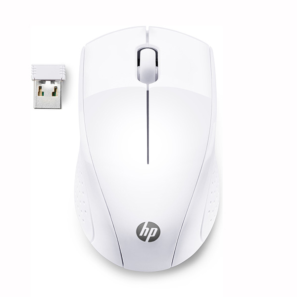 HP Mysz 220 Snow white 1600DPI 2.4 GHz optyczna Blue LED 3kl. bezprzewodowa biała 1 szt AA Windows 7810 Mac OS Chrom