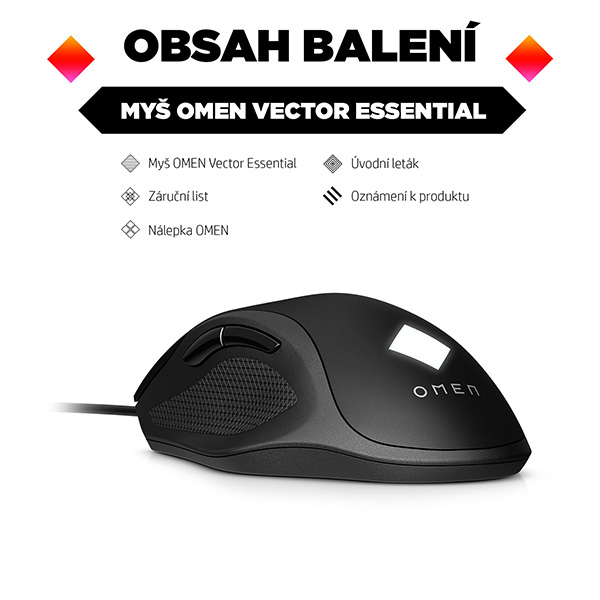 HP Mysz OMEN Vector Essential 7200DPI optyczny 6kl. przewodowa USB czarna 20 mln kliknięć Microsoft Windows 10 - obrazek 8