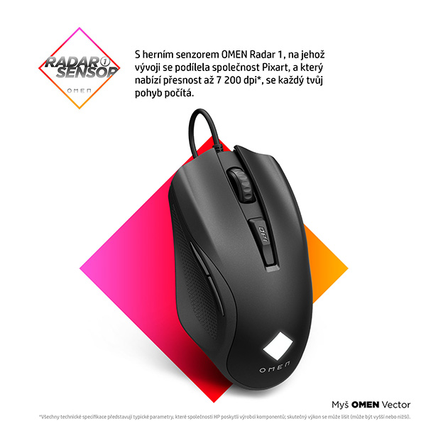 HP Mysz OMEN Vector Essential 7200DPI optyczny 6kl. przewodowa USB czarna 20 mln kliknięć Microsoft Windows 10 - obrazek 9