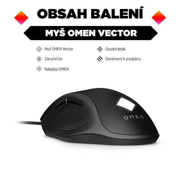 HP Mysz OMEN Vector Gaming 16000DPI optyczny 6kl. przewodowa USB czarna 50 mln kliknięć Microsoft Windows 10 - obrazek 8