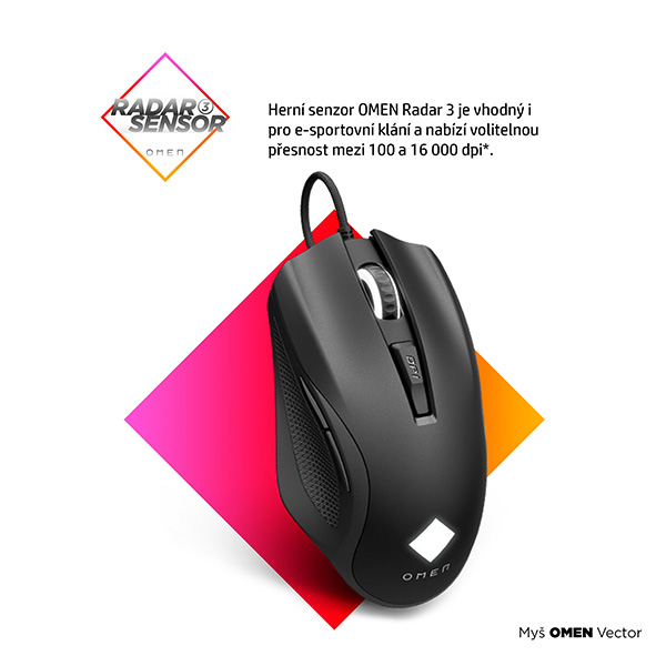 HP Mysz OMEN Vector Gaming 16000DPI optyczny 6kl. przewodowa USB czarna 50 mln kliknięć Microsoft Windows 10 - obrazek 9