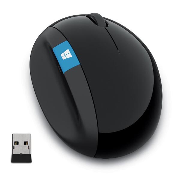 Microsoft Mysz Sculpt Ergonomic Mouse 1000DPI 2.4 GHz laserowa 7kl. bezprzewodowa czarna 2 szt AA klasyczna MicrosoftR - obrazek 4