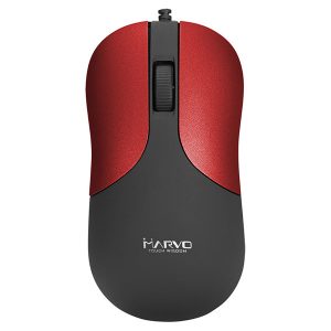 Marvo Mysz DMS002RD 1200DPI optyczna 3kl. przewodowa USB czarno czerwona biurowy