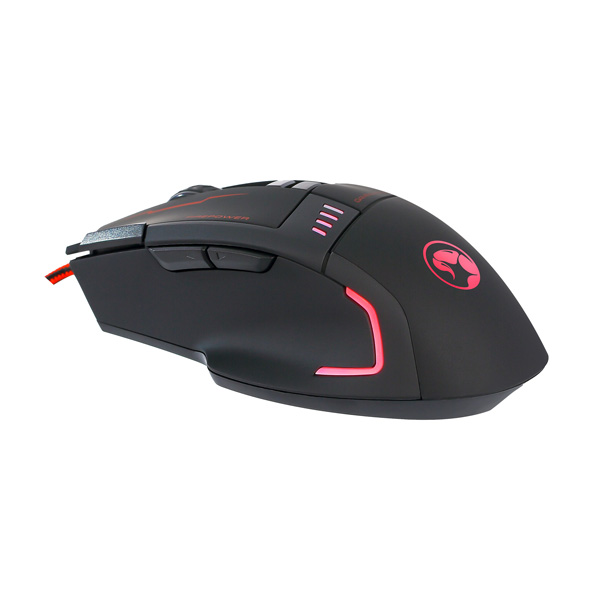 Marvo Mysz G909L+G1 7200DPI optyczna 8kl. przewodowa USB czarno czerwona do gry z podkładką - obrazek 4