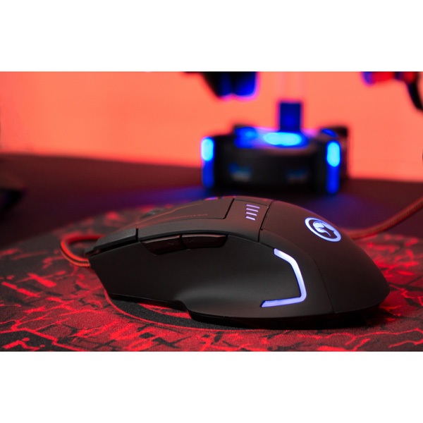 Marvo Mysz G909L+G1 7200DPI optyczna 8kl. przewodowa USB czarno czerwona do gry z podkładką - obrazek 7