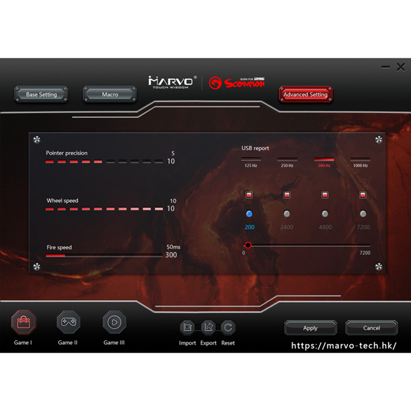 Marvo Mysz G909L+G1 7200DPI optyczna 8kl. przewodowa USB czarno czerwona do gry z podkładką - obrazek 10