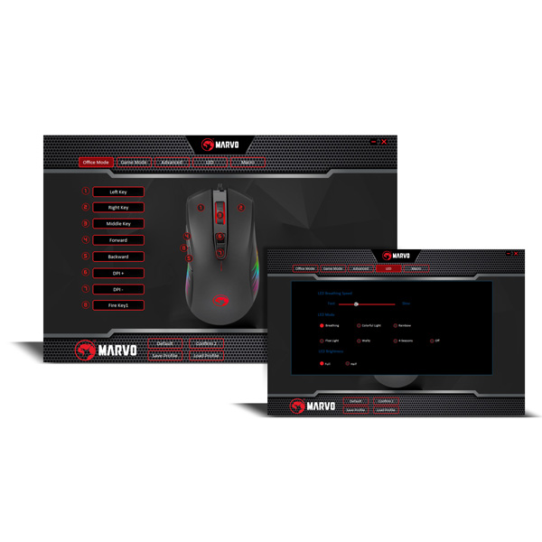 Marvo Mysz M519 12000DPI optyczna 8kl. przewodowa USB czarna do gry - obrazek 9