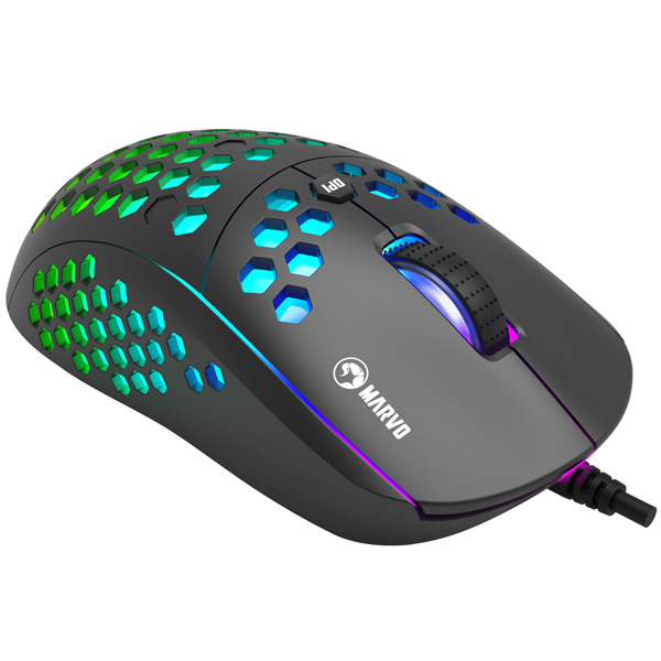Marvo Mysz M399 6400DPI optyczna 6kl. przewodowa USB czarna do gry podświetlona - obrazek 9