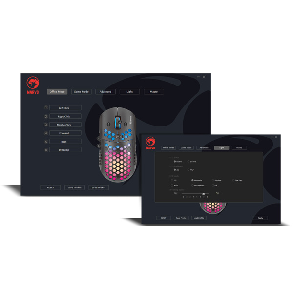 Marvo Mysz M399 6400DPI optyczna 6kl. przewodowa USB czarna do gry podświetlona - obrazek 10