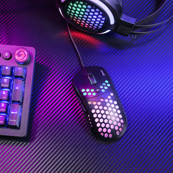 Marvo Mysz M399 6400DPI optyczna 6kl. przewodowa USB czarna do gry podświetlona - obrazek 11