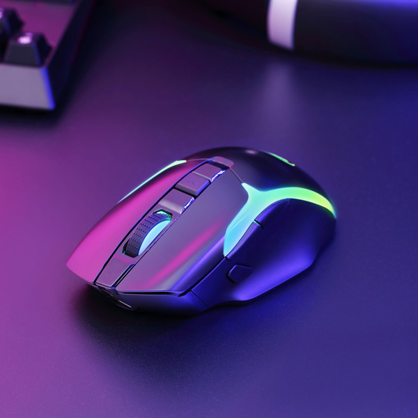 Marvo Mysz M729W 4800DPI 2.4 GHz optyczna 7kl. bezprzewodowa czarna 1 szt wbudowany akumulator do gry podświetlona - obrazek 10