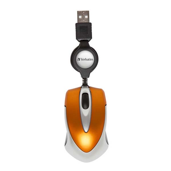 Verbatim Mysz 49023 1000DPI optyczna 3kl. przewodowa USB pomarańczowa - obrazek 3